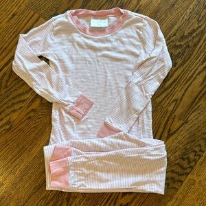 Lake pajamas white and pink striped long-long size 5